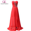 Grace Karin Sexy Strapless Sweetheart Split Front Vestidos de noite vermelhos Longo vestido de noiva formal CL3443-1